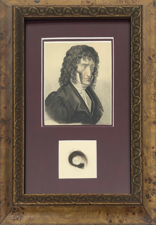 Paganini, Nicolò. (1782–1840) A Lock of Hair from the Violinist, with a Gouache Portrait