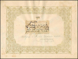 Paganini, Nicolò. (1782–1840) Autograph Statement - "With the Cross and with the Sword - You make your way everywhere - Without Sword and without Cross - Be careful if you speak out"