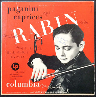 [Paganini, Nicolò. (1782–1840)] Rabin, Michael. (1936–1972) Paganini Caprices, Op. 1 - Signed Photograph on Record Album Cover