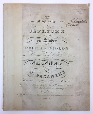 Paganini, Nicolò. (1782–1840) 24 Caprices, op. 1 - Group of Early Editions and Facsimile Manuscript Score