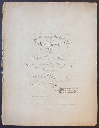 Paganini, Nicolò. (1782–1840) Le Charme de Padua... pour Piano et Violon