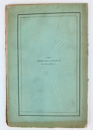 [Paganini, Nicolò. (1782–1840)] Fétis, Francois-Joseph. (1784–1871) Notice Biographique sur Nicolo Paganini suivie de l'analyse de ses ouvrages et précédée d'une esquisse de l'histoire du violon