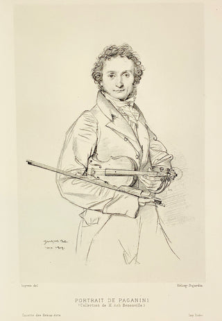 Paganini, Nicolò. (1782–1840) Gravure Portrait Print after Jean Auguste Dominique Ingres