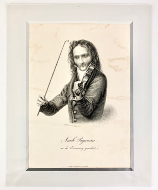 Paganini, Nicolò. (1782–1840) [Begas, Carl Joseph.  (1794- 1854) ] "Nicolò Paganini drawn from Memory" - Lithograph Portrait