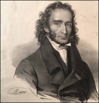 [Violinist] Paganini, Nicolò. (1782–1840) Signed Portrait Lithograph