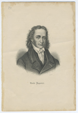 Paganini, Nicolò. (1782–1840) Paganini's Visiting Card, with an Engraved Portrait