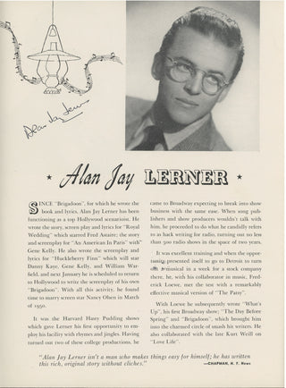 Lerner, Alan Jay. (1918-1986) & Loewe, Frederick. (1901-1988) & de Mille, Agnes. (1905-1993) & Crowley, Ann. (b. 1929) & Bunker, Ralph. (1888-1966) "Paint Your Wagon" - Signed Souvenir Program