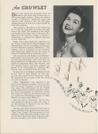 Lerner, Alan Jay. (1918-1986) & Loewe, Frederick. (1901-1988) & de Mille, Agnes. (1905-1993) & Crowley, Ann. (b. 1929) & Bunker, Ralph. (1888-1966) "Paint Your Wagon" - Signed Souvenir Program