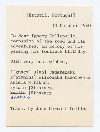 Paderewski, Ignace Jan. (1860–1941) Signed Letter, Sending Birthday Wishes