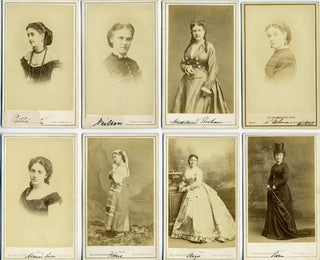 Patti, Adelina. (1843–1919) & Nilsson, Christina. (1843–1921) & Brohan, Ethelie Madeleine. (1833–1900) 8 Original Reutlinger CDV Portraits of Singers and Actresses