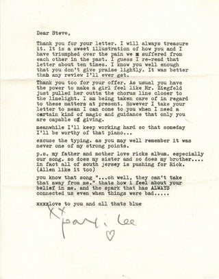 Smith, Patti. (b. 1946) Signed Letter with Drawing to Steve Paul