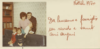 Pavarotti, Luciano. (1935–2007) Inscribed Photograph Christmas Card, 1970