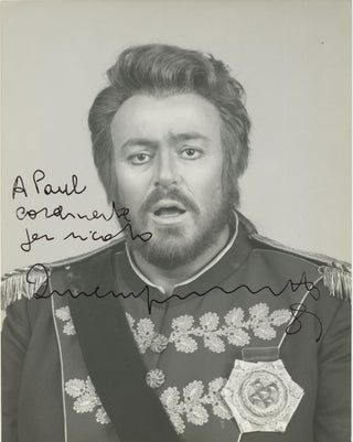 Pavarotti, Luciano. (1935–2007) "Un ballo in maschera"—Signed photograph