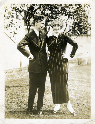 Pavlova, Anna. (1881-1931) & Chaplin, Charlie. (1889-1977) "Two Pair of Priceless Feet" - Original Photograph