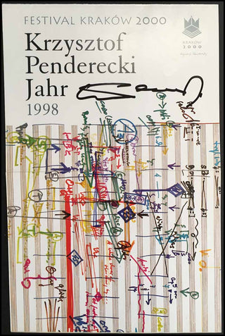 Penderecki, Krzysztof. (1933–2020) Colorful Signed Broadside Poster