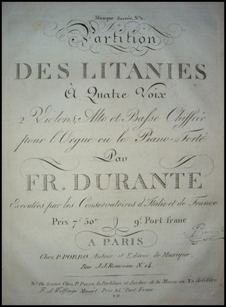 Pergolesi, Giovanni Battista. (1710-1736) [Durante, Franceso. (1684-1755)] Miserere, Stabat Mater, Musique Sacrée: Bound Volume of Early French Editions