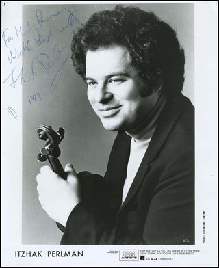 Perlman, Itzhak. (b. 1945) Signed Photograph to Mickey Rooney