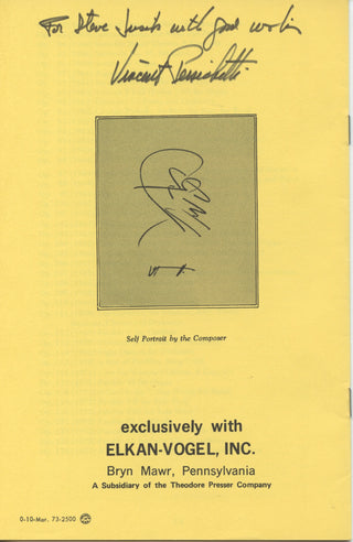 Persichetti, Vincent. (1915–1987) Signed Promotional Brochure