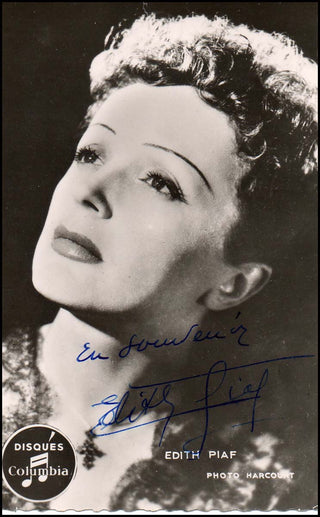 Piaf, Edith. (1915–1963) Beautiful Signed Photograph of "The Sparrow."