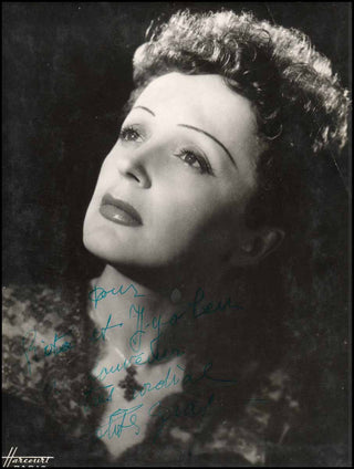 [Jazz & Song] Piaf, Edith. (1915–1963) Beautiful Signed Photograph of "The Sparrow"