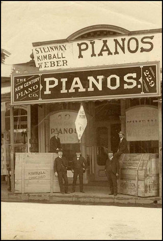 [Piano] Steinway, Kimball, Weber Piano store exterior, Santa Barbara - Original Photograph, ca. 1900