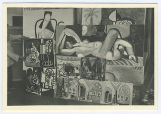 [Picasso, Pablo. (1881–1973)] Three Photographs of Picasso Artworks from the Collection of Alfred Barr, including ONE SIGNED BY THE ARTIST