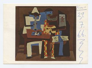 Picasso, Pablo. (1881–1973) Three Musicians - Signed Postcard