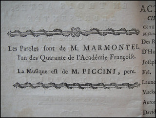 Piccini, Niccolò. (1728 - 1800) [Marmontel, Jean-François. (1723 - 1799)] Didon. Tragédie-Lyrique en trois actes