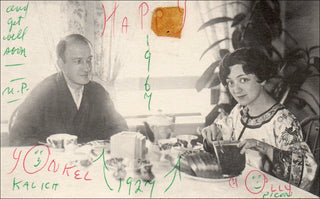 Picon, Molly. (1898 - 1992) Signed New Year's Photograph