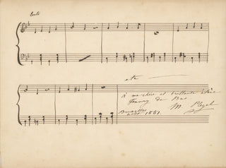 Pleyel, Marie. (1811-1875) Autograph Musical Quotation Signed