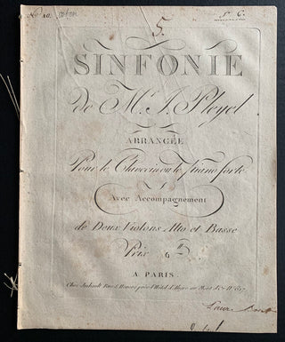 Pleyel, Ignace. (1757–1831) Sinfonie...arrangée Pour le Clavecin ou le piano-forte avec accompagnement de Deux Violons Alto et Basse