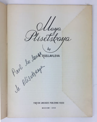 Plisetskaya, Maya. (1925–2015) [Roslavleva, N.] Maya Plisetskaya - SIGNED