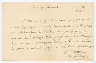 Ponchielli, Amilcare. (1834–1886) Autograph Letter Signed with Sheet of Autograph Grading Notes