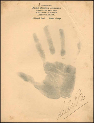 [Opera] Pons, Lily. (1898-1976) Signed ink Handprint.