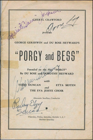 [Porgy and Bess] Elzy, Ruby. (1908–1943) & Long, Avon. (1910–1984) & Coleman, Warren ( 1901–1968) 1942 Signed Revival Program