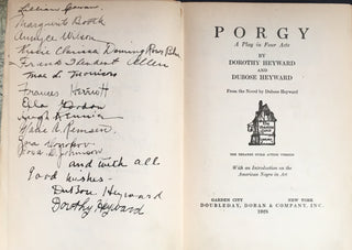 [Literature & Art] Heward, DuBose. (1885 - 1940) & Heyward, Dorothy. (1890 - 1961) etc. Porgy. A Play In Four Acts - SIGNED BY THE AUTHORS AND ORIGINAL CAST