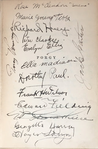 [Literature & Art] Heward, DuBose. (1885 - 1940) & Heyward, Dorothy. (1890 - 1961) etc. Porgy. A Play In Four Acts - SIGNED BY THE AUTHORS AND ORIGINAL CAST