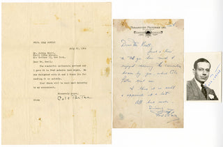 Porter, Cole. (1891–1964) & Astaire, Fred. (1899–1987) Two Signed Letters with Signed Photograph