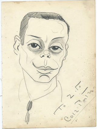 Porter, Cole. (1891–1964) [Zito, Vincent. (1900–1966)] Signed Caricature Portrait