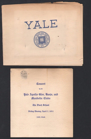 [Porter, Cole. (1891–1964)] Collection of Programs and Ephemera from the Yale Glee, Banjo and Mandolin Clubs, all featuring Cole Porter