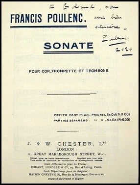 Poulenc, Francis. (1899-1963) &amp; Bernac, Pierre. (1899-1979) Original 1947 Recital Program