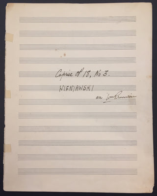 Primrose, William. (1904–1982) [Wieniawski, Henryk. (1835–1880)] Caprice op. 18, no. 3, arr. Primrose - Autograph Musical Manuscript