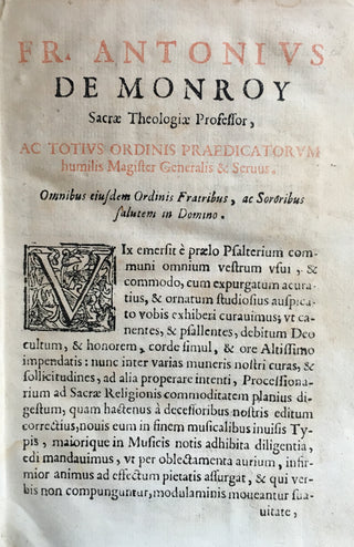 [Processionarium] Monroy, Antonius de (Archbishop) Processionarium sac. ord. Praed. auth. Apost. R.P. F. Antonij de Monroy eiusd  - INCLUDING GUIDONIAN HAND