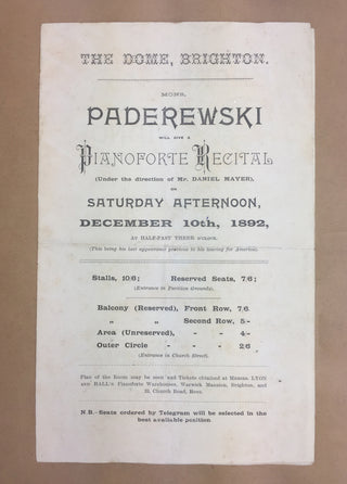 [Pianists and Violinists] [Opera & Theatre] Sauer, Emil von. (1862–1942) & Paderewski, Ignace Jan. (1860–1941) & Menter, Sophie. (1846–1918) & Stojowski, Zygmunt. (1870–1946) & Gabrilowitsch, Ossip. (1878–1936) & Rosenthal, Moriz. (1862–1946) & Janotha, N