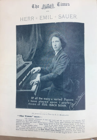 [Pianists and Violinists] [Opera & Theatre] Sauer, Emil von. (1862–1942) & Paderewski, Ignace Jan. (1860–1941) & Menter, Sophie. (1846–1918) & Stojowski, Zygmunt. (1870–1946) & Gabrilowitsch, Ossip. (1878–1936) & Rosenthal, Moriz. (1862–1946) & Janotha, N