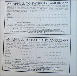 [Roosevelt, Theodore. (1858–1919)] Progessive Battle Hymns. Songs of Peace and Prosperity; Progress and Patriotism. In the Sprit of the Chicago Convention.