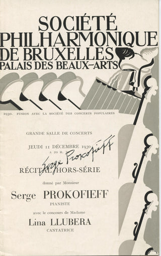 Prokofiev, Sergei. (1891–1953) Signed Concert Program