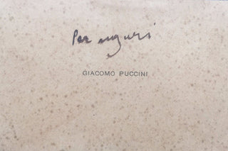 Puccini, Giacomo. (1858–1924) Inscribed Calling Card