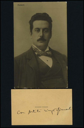 Puccini, Giacomo. (1858–1924) Inscribed Visiting Card