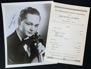 Rabin, Michael. (1936–1972) Signed Photograph with Program